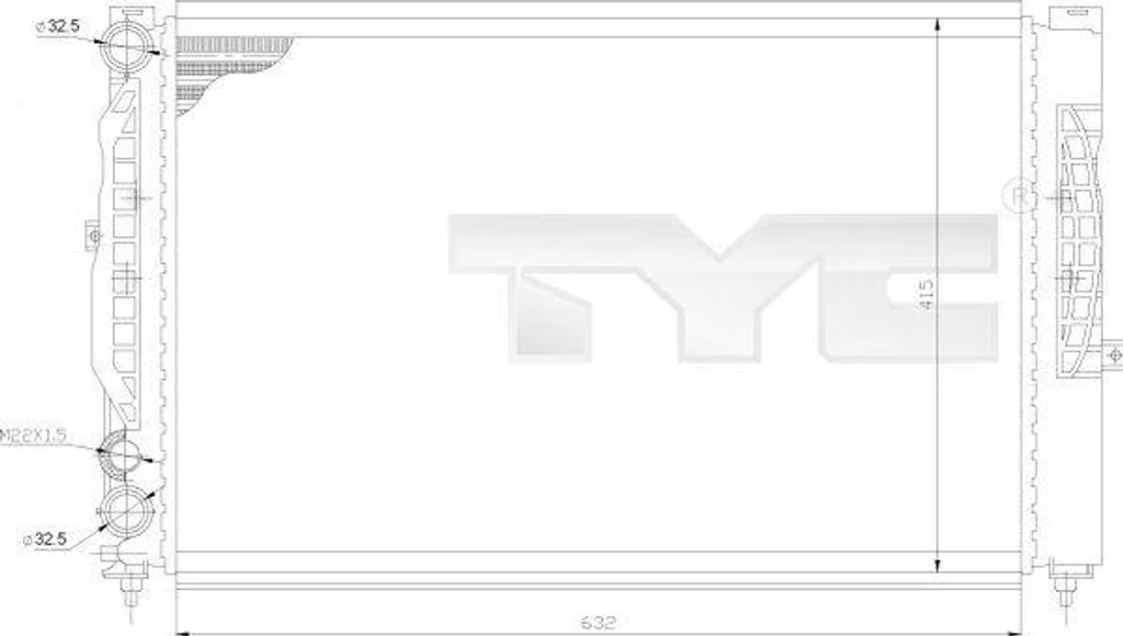 Radiateur moteur TYC 702-0011 pour Audi A4 A6 et VW Passat 8D0121251AT