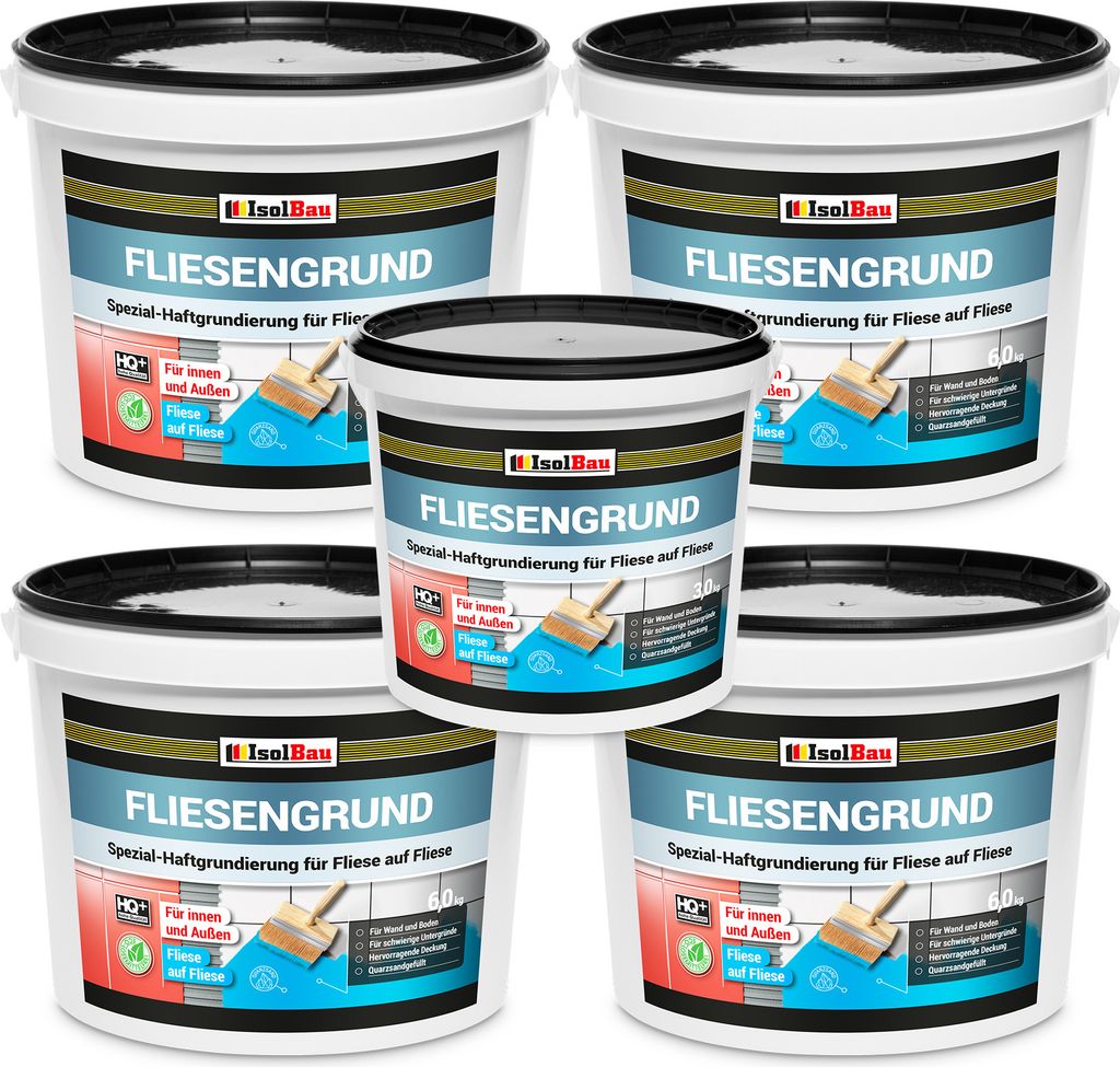 Isolbau Fliesengrund Blau 27 kg - Fliese auf Fliese Grundierung für Wand- & Bodenfliesen im Innen- & Außenbereich