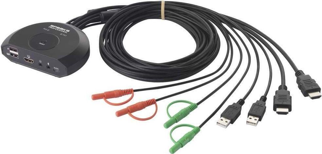 SpeaKa Professional SP-KVM-210 2 Port KVM-Umschalter HDMI Tastatur 4096 x 2160 Pixel