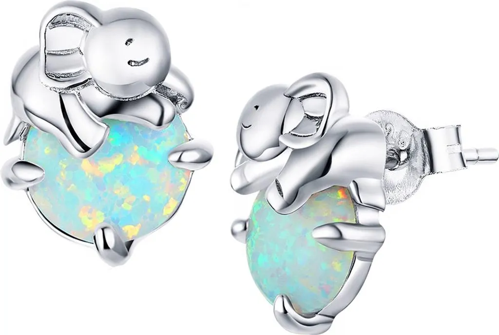 Boucles d'oreilles éléphant en argent S925 véritable - Bijou Animal