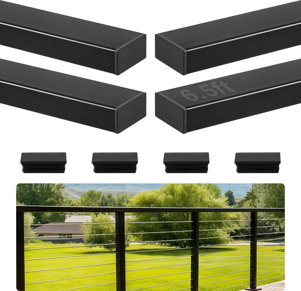 VEVOR Balkon Geländer aus Edelstahl, 4er-Pack, rechteckiger Produktbild 