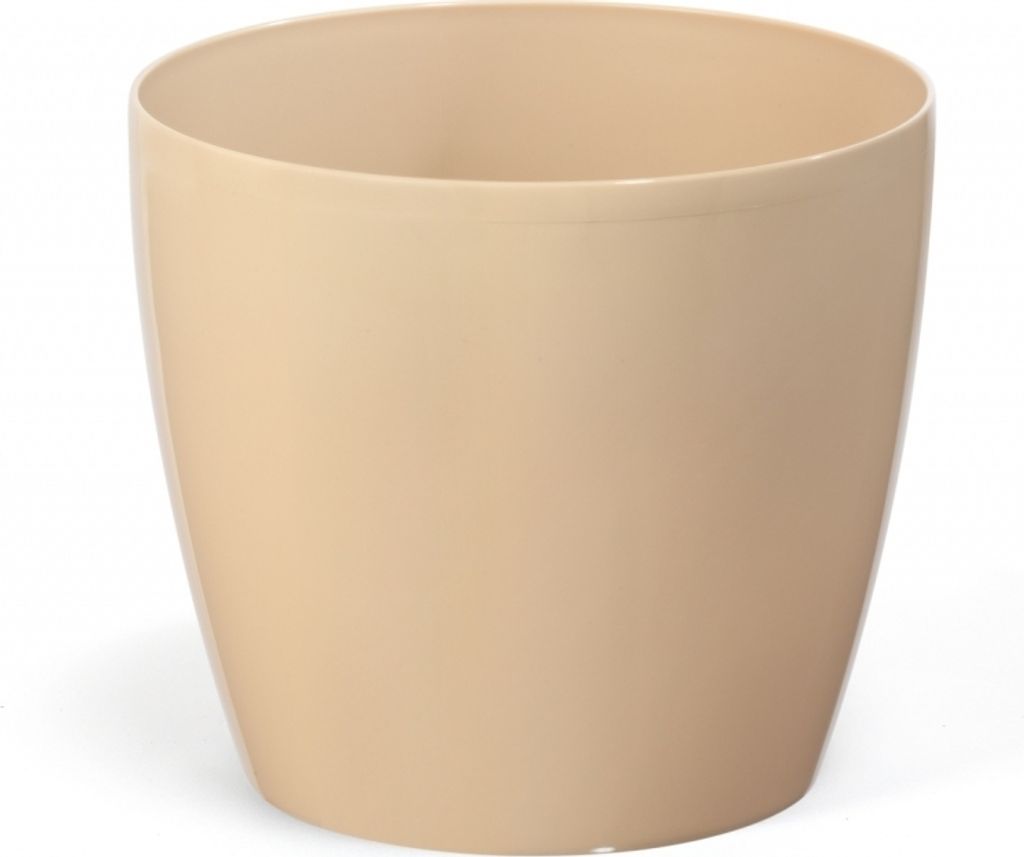 A simple product shot of a beige pot against a white background.
