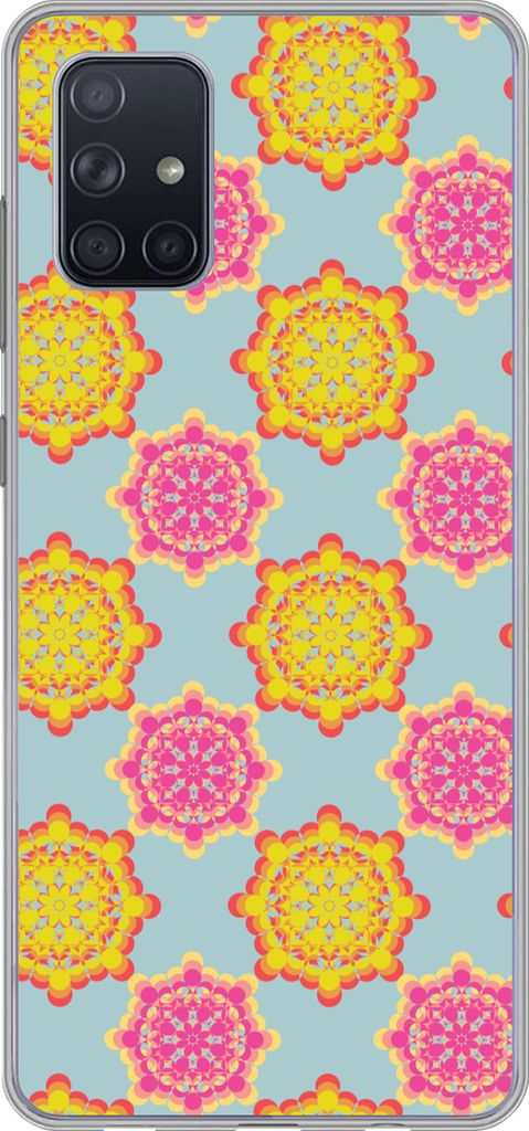 MuchoWow Handyhülle Schutzhülle Hülle für Telefoonhoesje Samsung Galaxy A51 5G Flower Power - Design - Hippie Silikon Softcase Handy Hülle -...