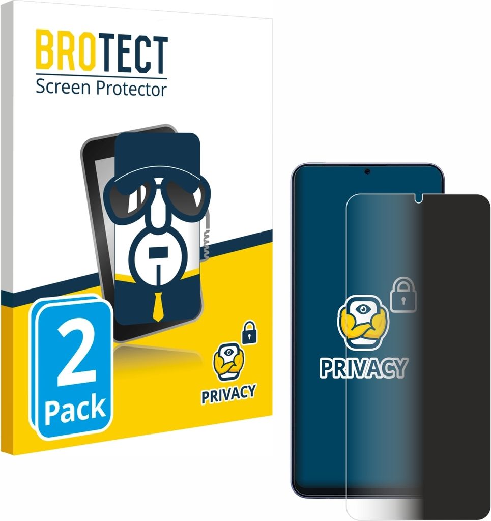 2x BROTECT Sichtschutzfolie für Blackview Color 8 Anti-Spy Privacy Sichtschutz Blickschutz Folie Blaulicht-Schutz