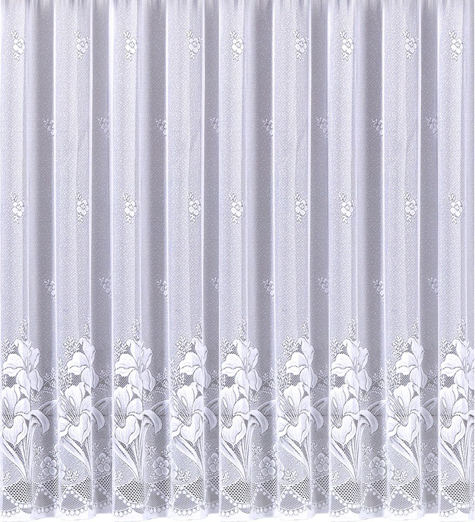 heimtexland ® Jacquard Store Gardine Blumen weiß Produktbild 2