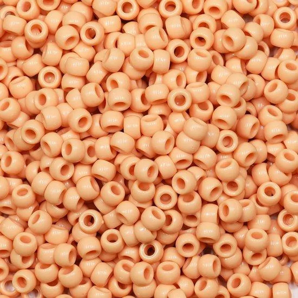 Perles poney orange clair 6x9mm : Kit de 1000 perles pour ateliers DIY