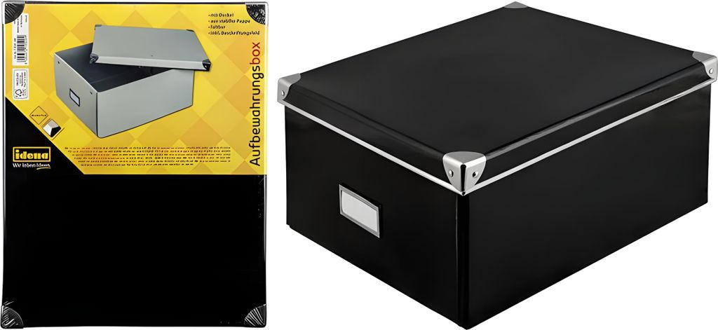 Úložný box z pevného kartónu Idena s vekom so zosilnenými Obrázok produktu 