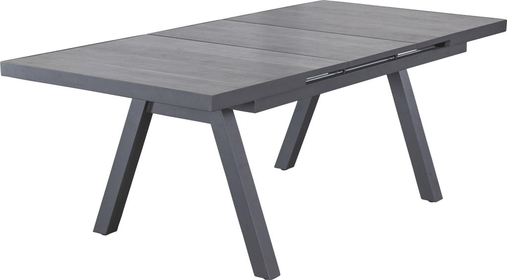 LC Garden Gartentisch 160/210x100cm Aluminium Stativ-Gestell Ausziehtisch mit Synchronauszug