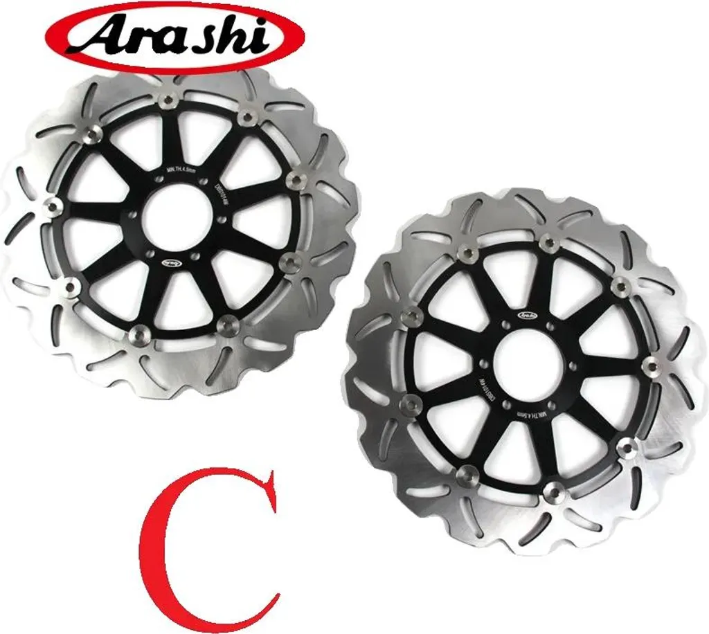 Disques de frein flottants anti-vibration, acier inox CNC, 1 paire Noir