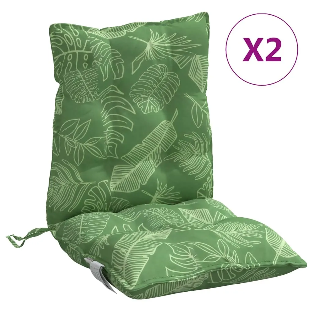 Cuscini Schienale Basso vidaXL 2 pz - Tessuto Oxford Foglie 7cm
