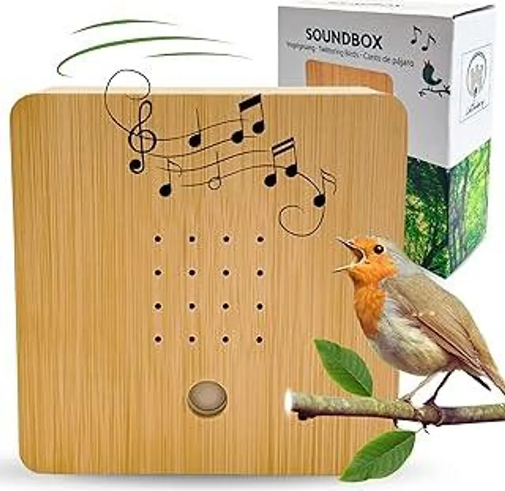 Carillon Design Cinguettio Uccelli - Soundbox Bambù con Sensore