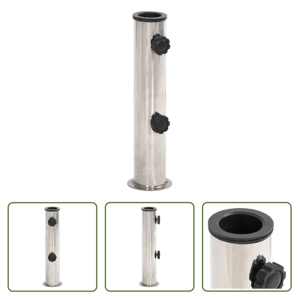 The Living Store Sonnenschirmständer für Ø38/48 mm Mast Silbern Edelstahl