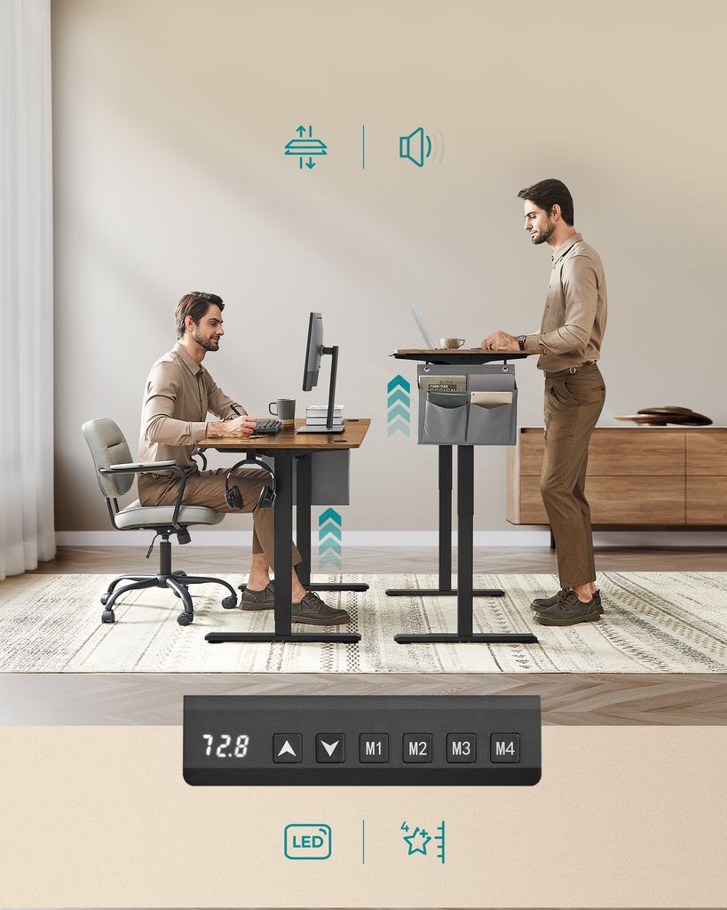 SONGMICS Výškově nastavitelný stůl elektrický 140 cm 4 Obrázek produktu 7