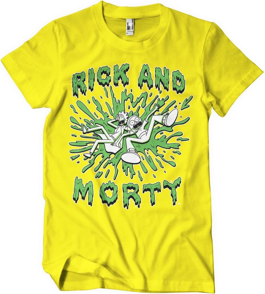 Rick And Morty Splash T-Shirt - Small - Yellow