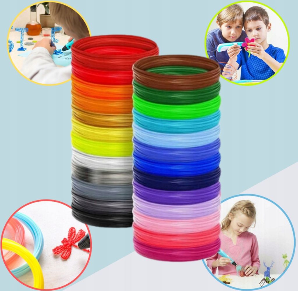 náplně do 3D pera 40 barev 200 metrů, 3D pero Filament PLA Obrázek produktu 4