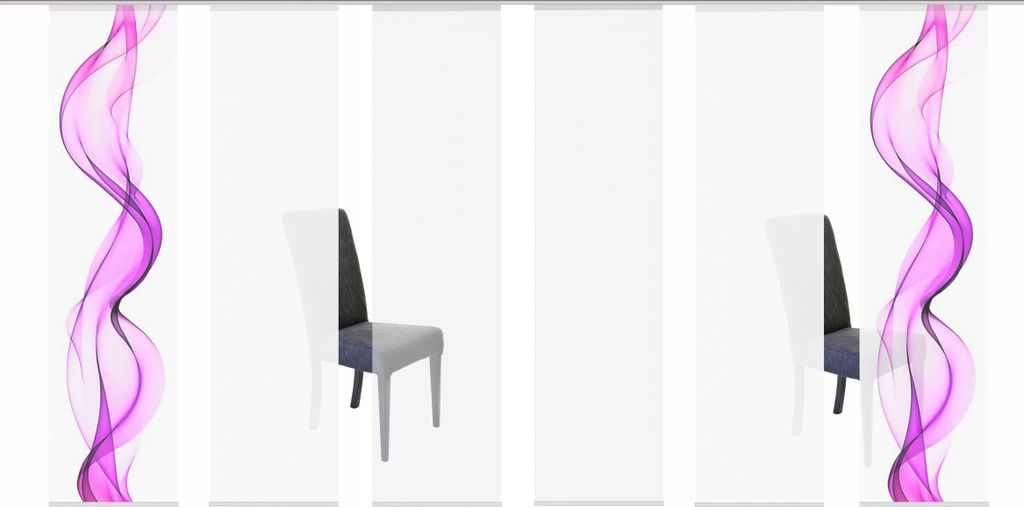 80265 Schiebegardine ALBERTA, Digitaldruck Seidenoptik, 245x60 cm, Set