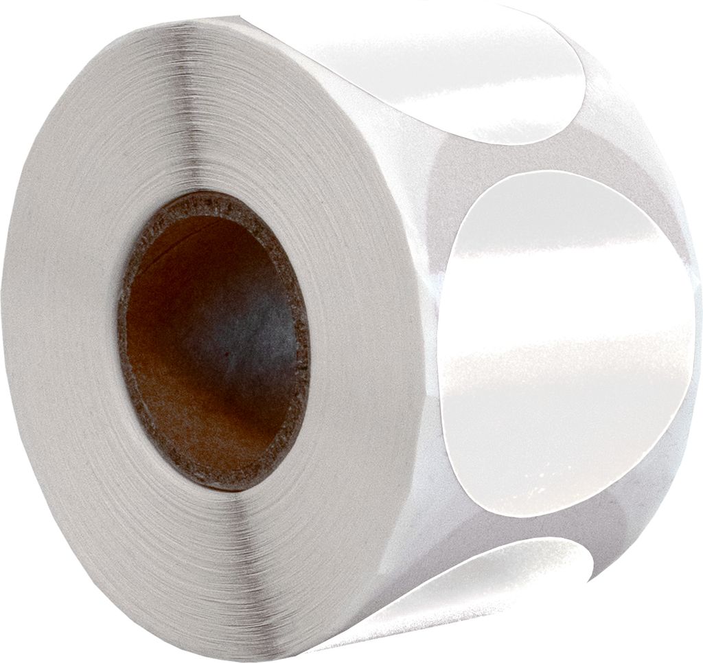 DULA Runde Etiketten - Weiß - 35mm - 500 Aufkleber auf Rolle - Siegel - Markierungspunkte - Leere runde Aufkleber auf Rolle