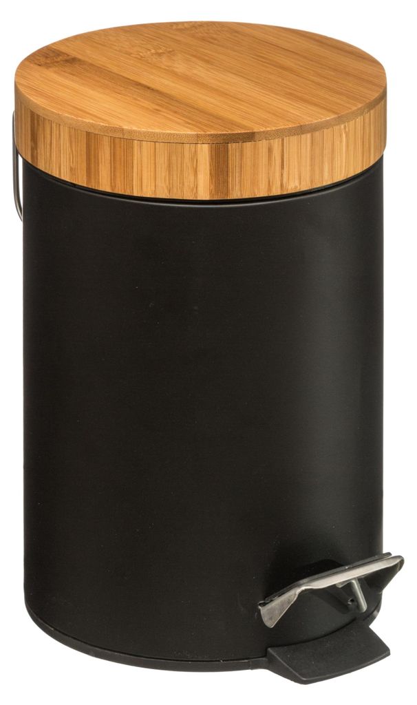 Mülleimer mit bambusdeckel 3l "naturéo" schwarz  - 5 five Produktbild 
