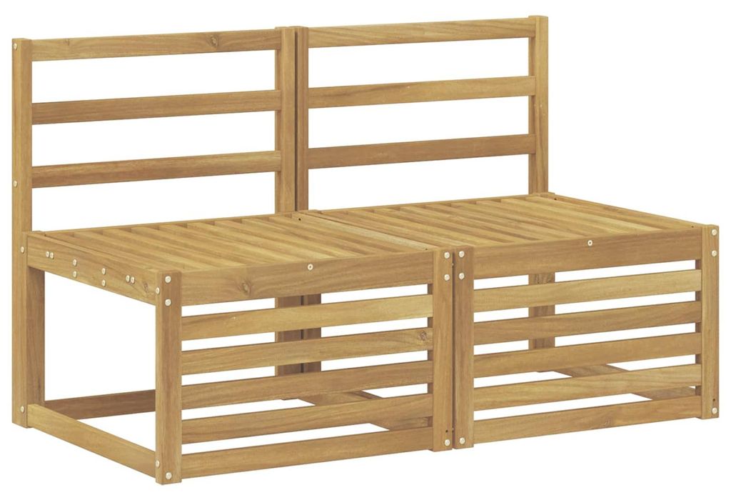 vidaXL 2 Stück Outdoor Mittelsofa Massivholz Akazie Weiß
