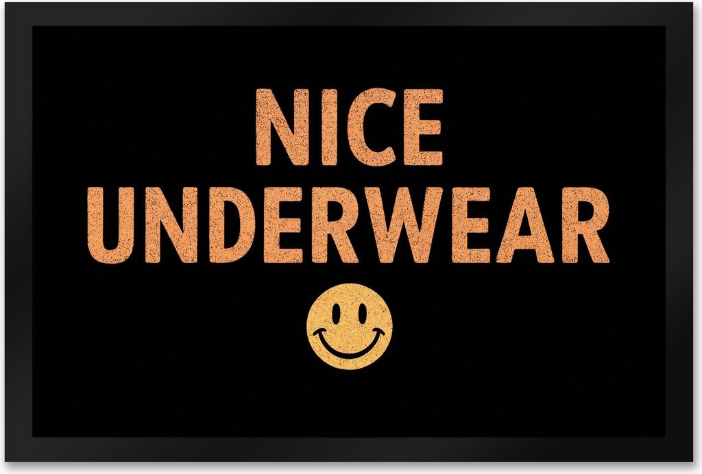 NICE UNDERWEAR Fußmatte XXL in 50x75 cm mit Emoticon