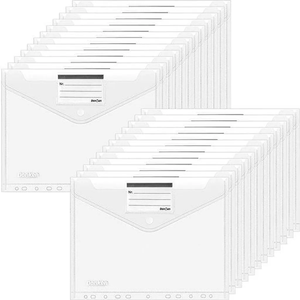 Pochettes Porte-Documents A4 Blanches Etanches Pack de Organisation
