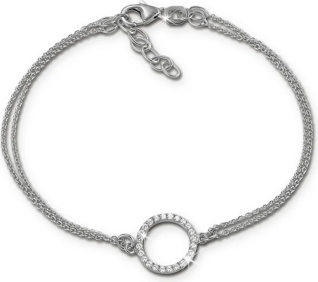 SilberDream Bracelet 19cm avec Zircon Blanc Scintillant Argent D2SDA2587J