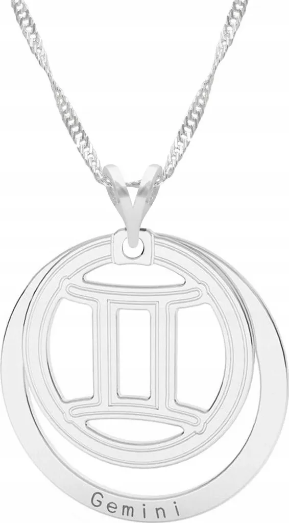 Collana Segno Zodiacale Gemelli Argento 925 S925 Gioielli Donna Uomo