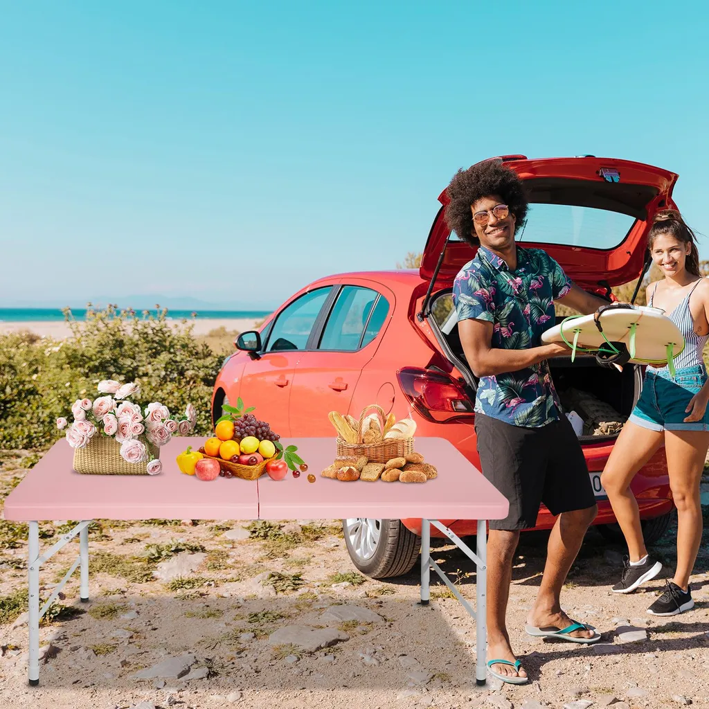 Table pliante réglable 125 cm : stable, facile à ranger et à porter