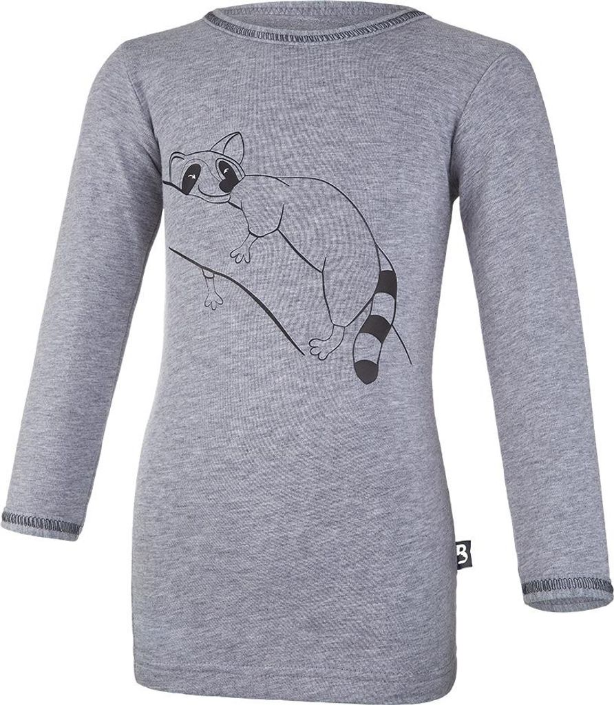 T-Shirt Motiv Langarm Outlast - Grau Meliert