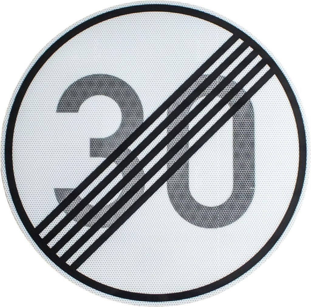 Original RA2 Verkehrszeichen Nr. 278-30 ENDE 30 km/h RAL StVO RSA-21 Verkehrsschild Straßenschild Schild Schilder Bausstellenschild Temposchild 60...