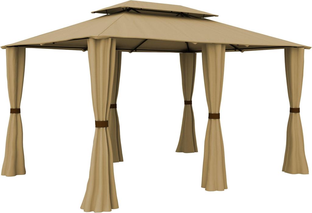paramondo Comfort Gartenpavillon, 4 x 3 m, beige + Wände – Produktbild 