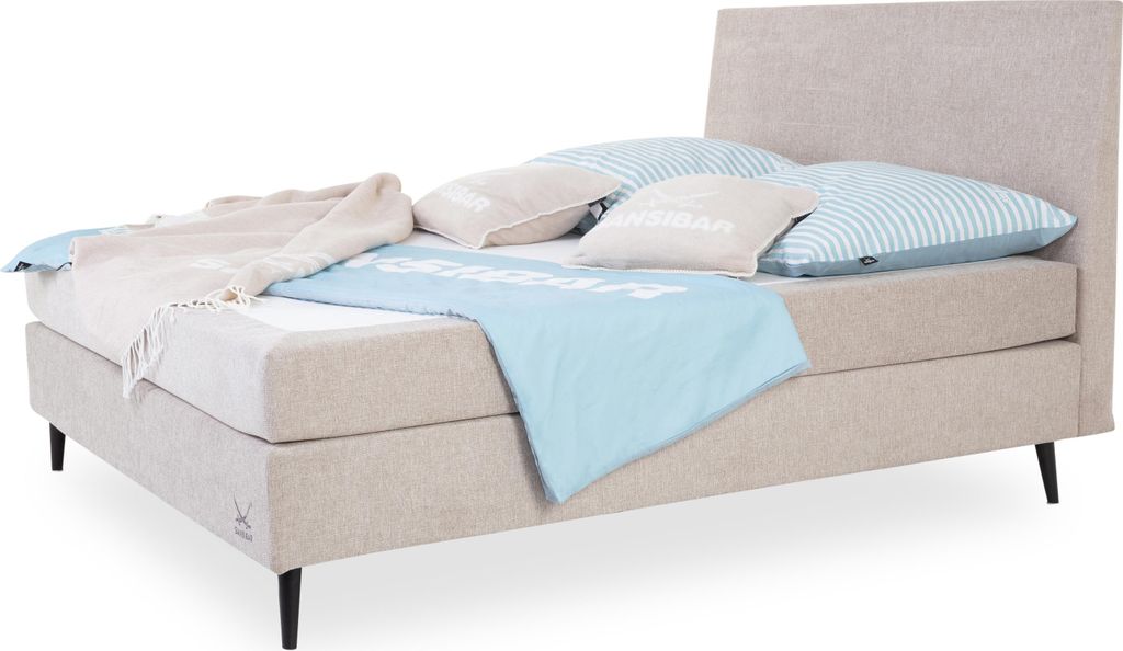 Boxspringbett SANSIBAR POEL LF 160x200 cm beige Box-Spring-Bett
