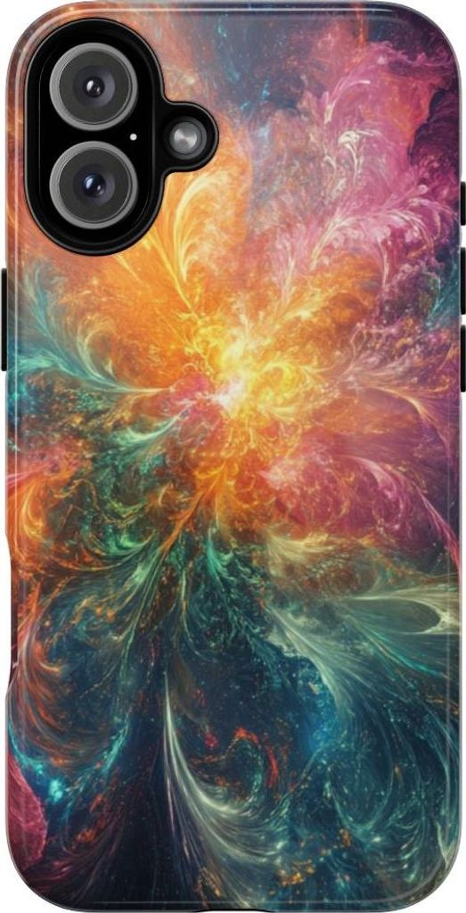 Leuchtende Fraktal-Explosion – Hülle Kompatibel mit iPhone 16 Plus