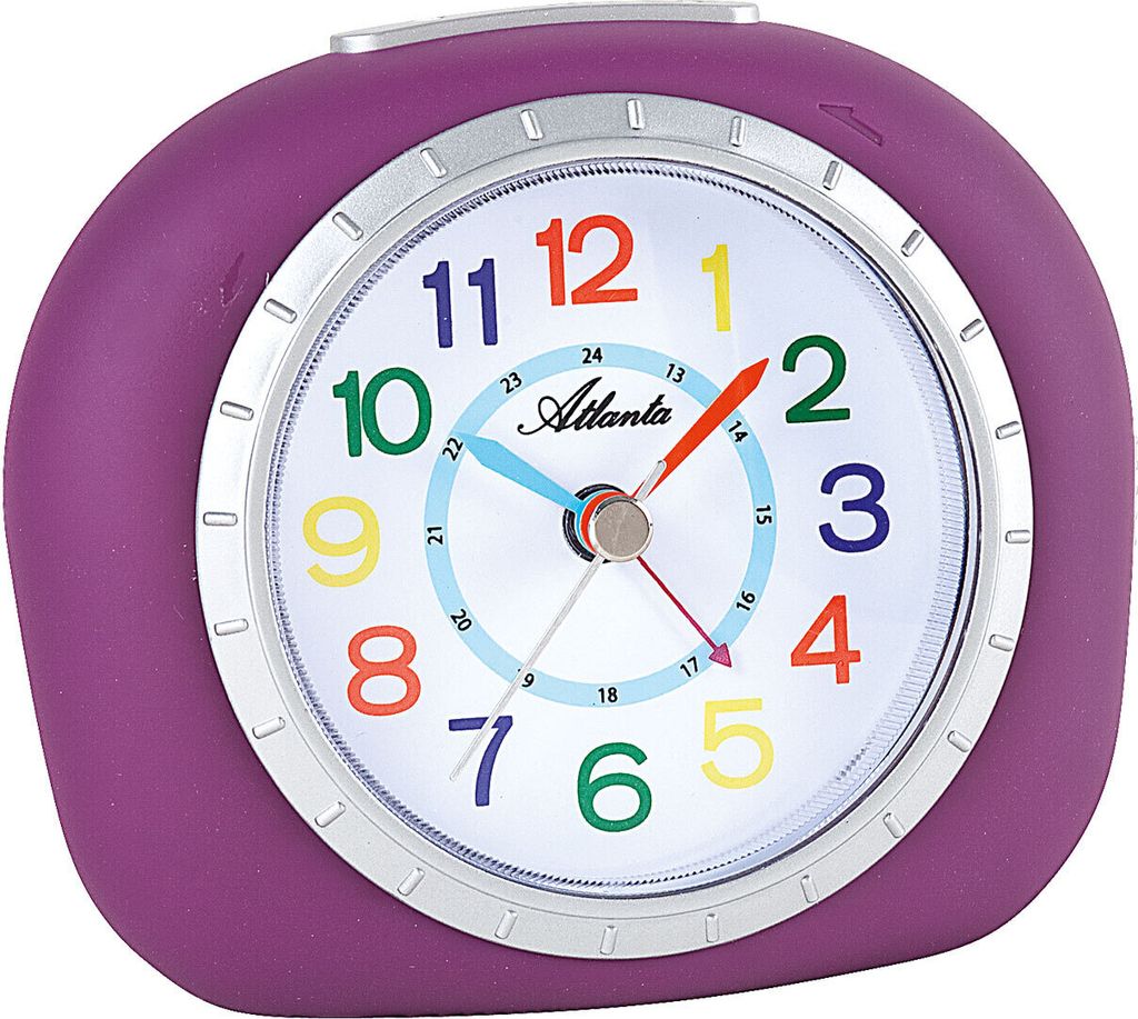 Atlanta 1966/8 Wecker für Kinder Kinderwecker violett lila Produktbild 