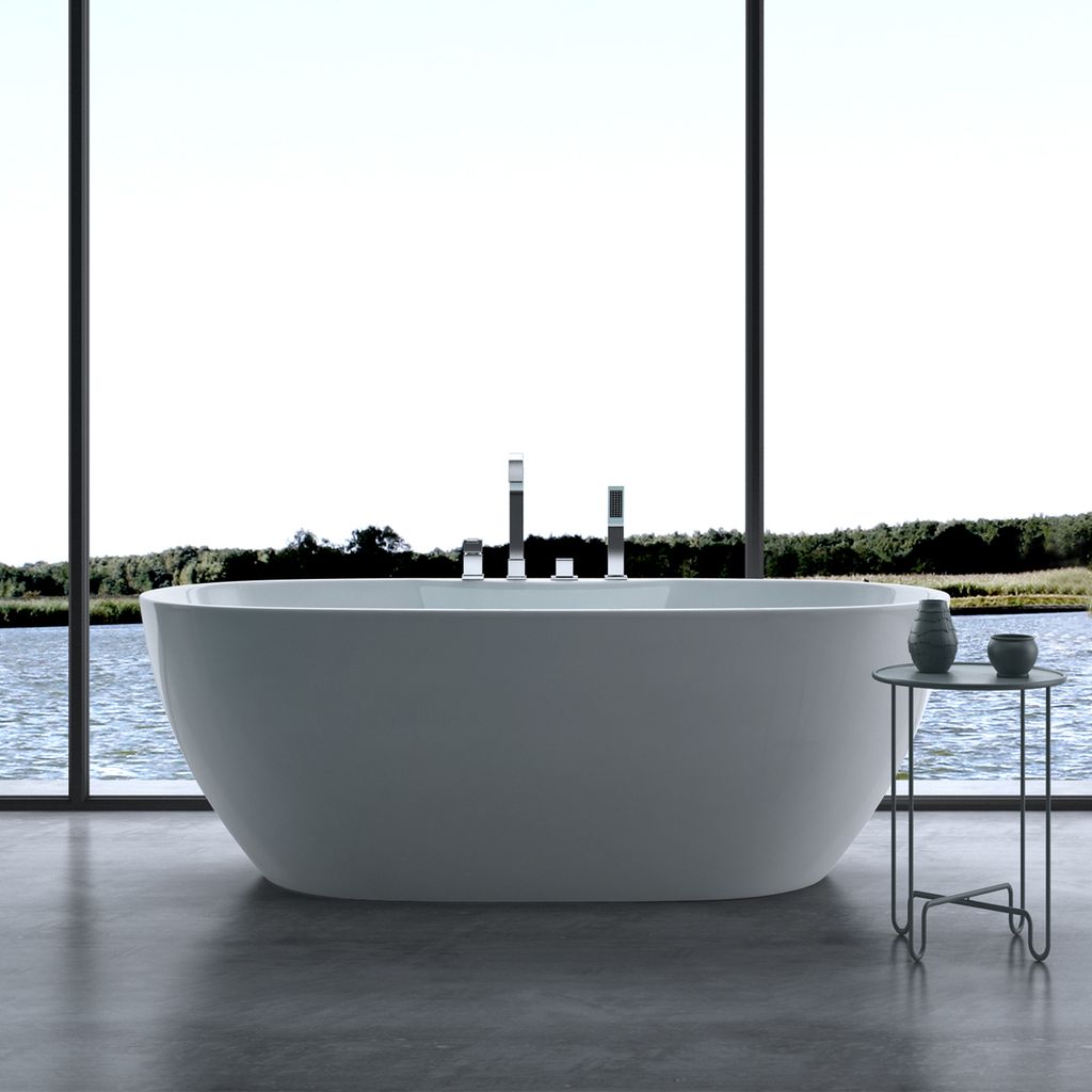 doporro Freistehende Badewanne inkl. Armatur Vicenza605 Produktbild 
