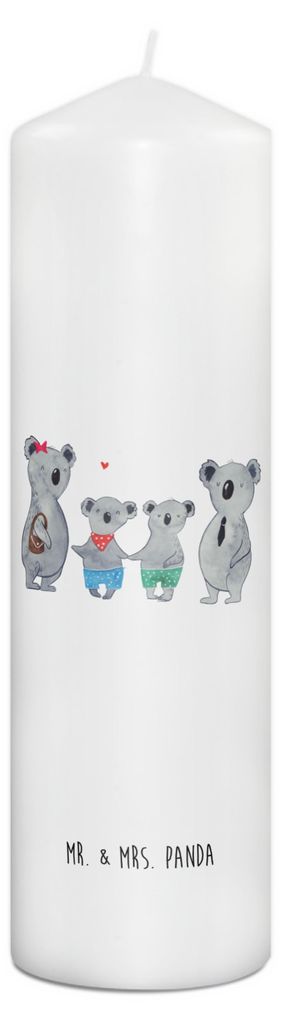 Mr. & Mrs. Panda Kerze Koala Familie zwei 29 x 8 cm XL - Weiß - Geschenk, Koalabär, Stumpenkerze, Blockkerze, Erinnerungskerze, Bruder, Erinnerun...
