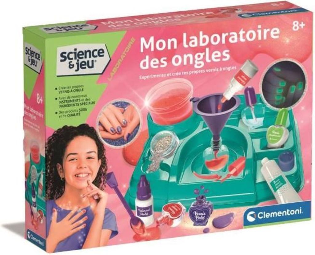 Nagellack Labor Set, CLEMENTONI Mon Laboratoire Des Ongles, Wissenschaftliches Kreativ Set für Kinder