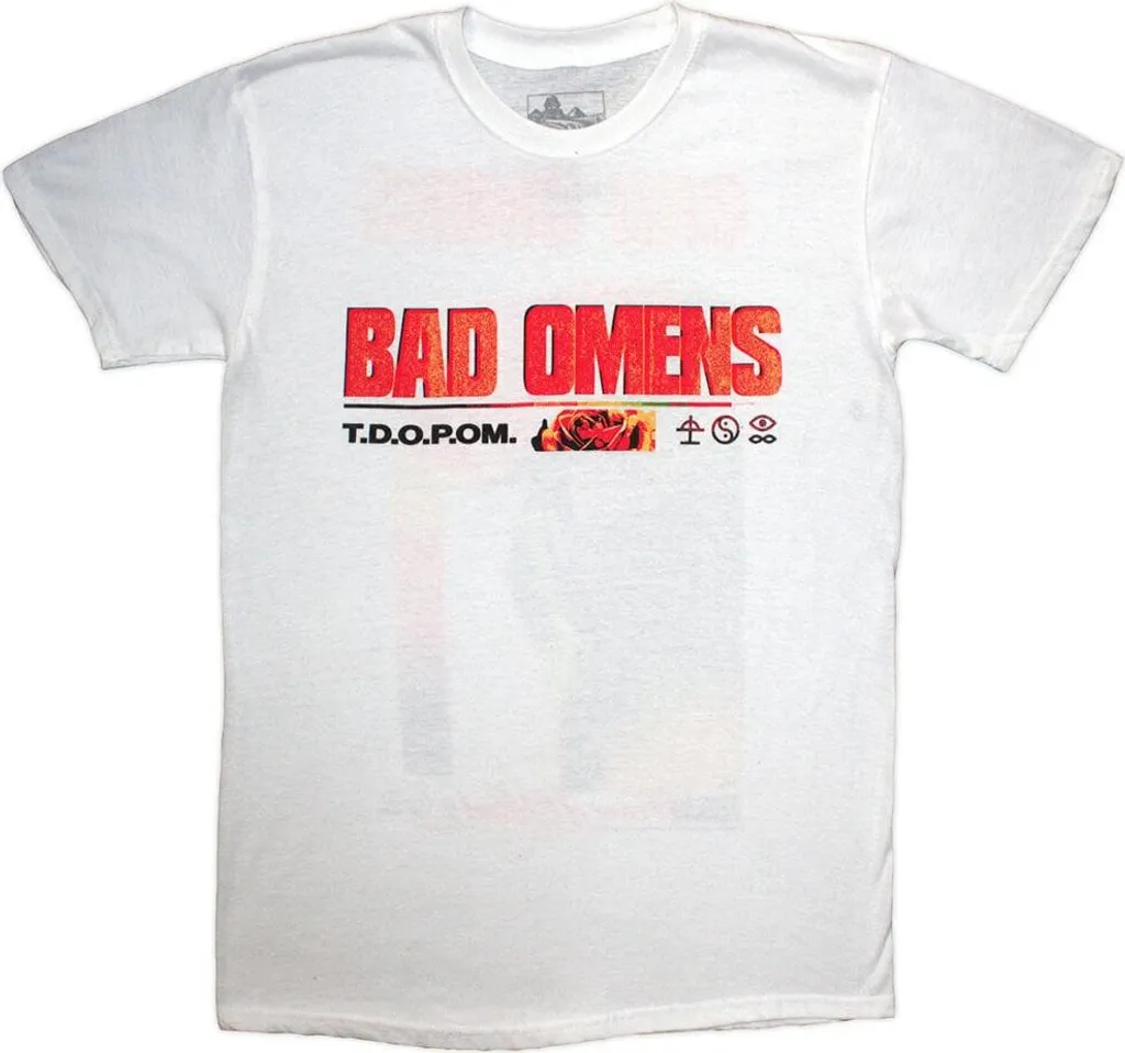 Bad Omens Flower White T-shirt Design Floral Blanc Taille M Confort