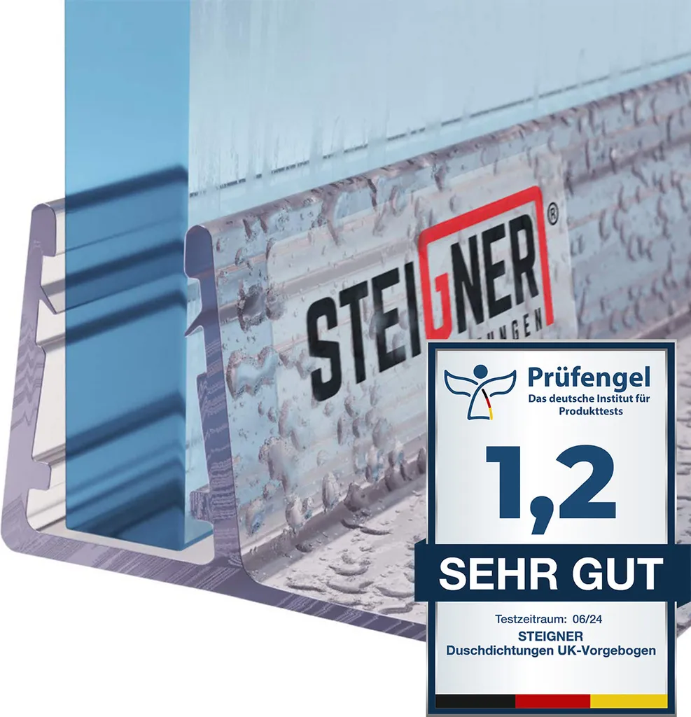 Guarnizione STEIGNER UK02 150cm Sostituzione Vetro Doccia 6-8mm PVC