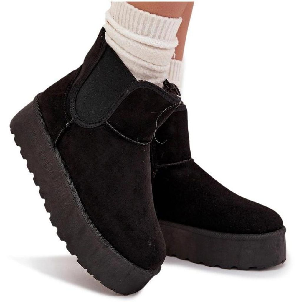 Damen Schneestiefel Mit Elastischem Einsatz Schwarz Kiora Produktbild 