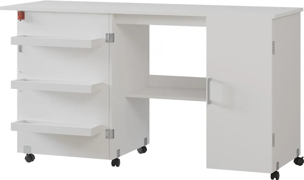 Bureau de couture avec rangements Vicco Carmen 148x75cm Blanc Moderne