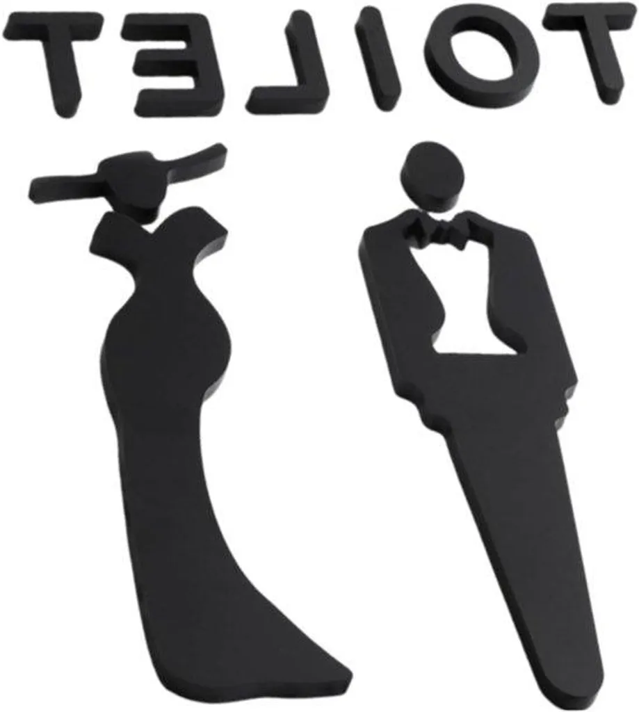 Signalétique WC inox brossé avec pictogrammes homme et femme auto-adhésive