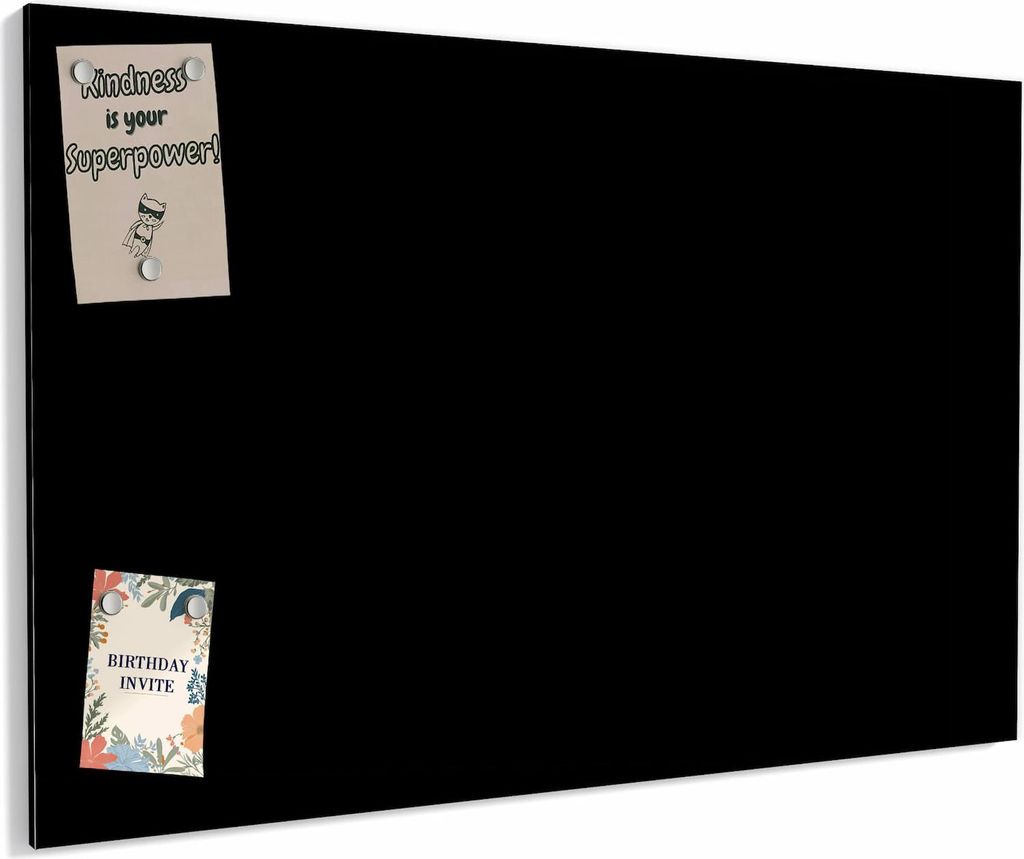 Magnettafel 90x60cm magnetisch & beschreibbar Metall-Board - Schwarzer Hintergrund