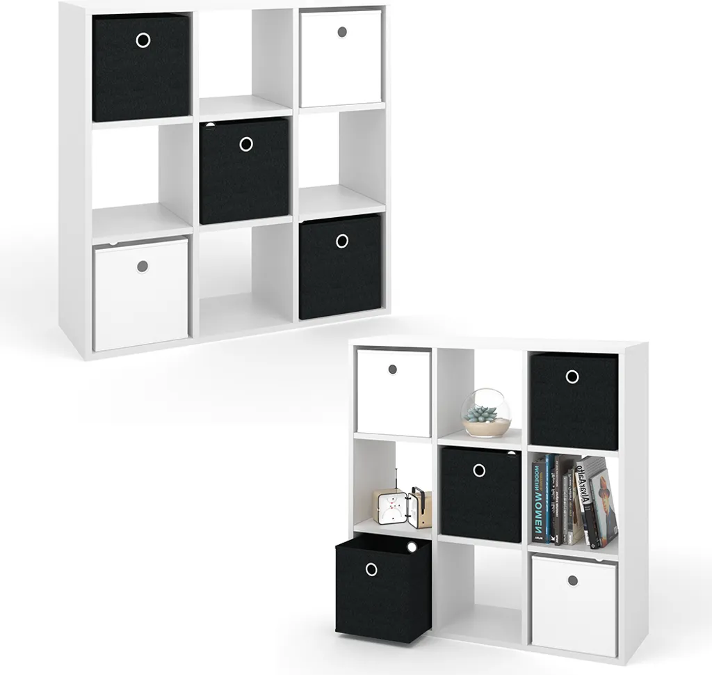 Petit Meuble Cube Blanc Vicco Hylda 82,8cm Structure Robuste et Chic
