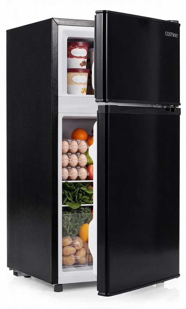 COSTWAY Mini-koelkast 100 liter met vriesvak, 7 Productafbeelding 