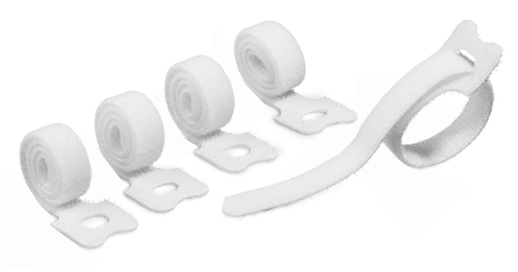 DURABLE Klett-Kabelbinder CAVOLINE GRIP TIE mit Schlaufe 10 x 200 mm weiß 5 Stk.