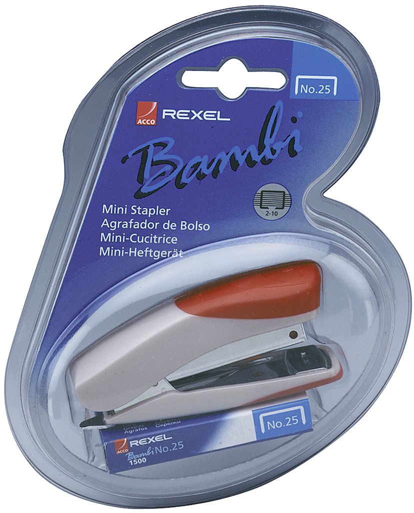 Rexel Taschen Heftgerät Bambi farbig sortiert