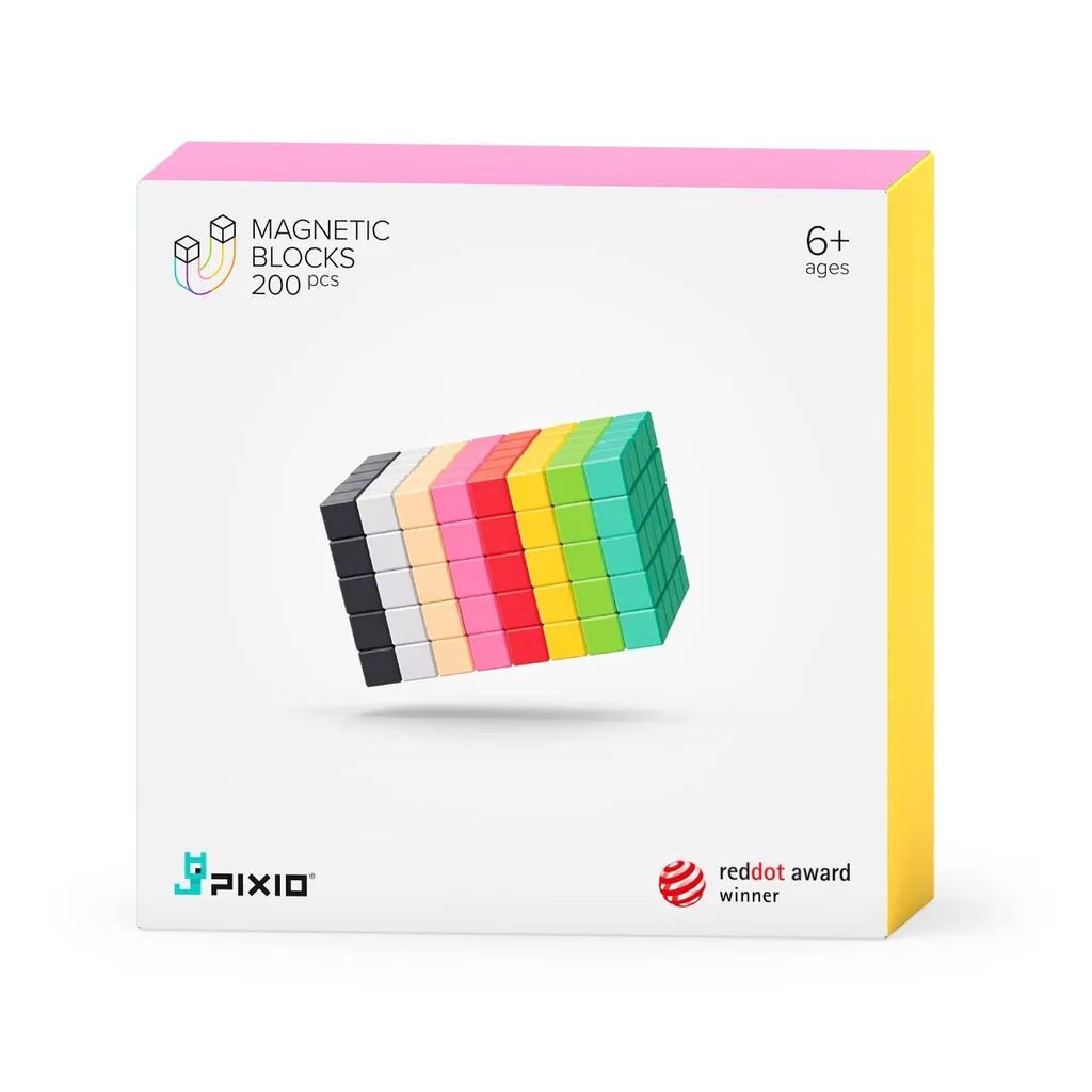 Pixio 200 Pièces Jeu Éducatif Magnétique pour Créations Pixel Art en 3D