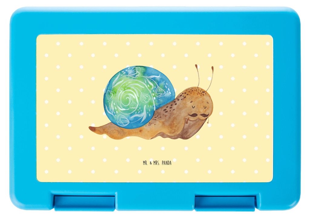 Mr. & Mrs. Panda Lunchbox Schnecke Sir - Gelb Pastell - Geschenk, Schnecken, Bento Box, Vesperbox, Tiere, Snackbox, Weisheit, Motivation, Bentobox,...
