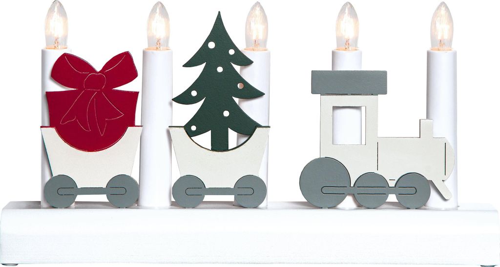 EGLO LED Kerzenständer Julia, Weihnachtsdeko beleuchtet, Dekoleuchte Weihnachten aus Holz, Kunststoff in bunt, Kunststoff in weiss warmweiß